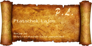 Ptatschek Lajos névjegykártya